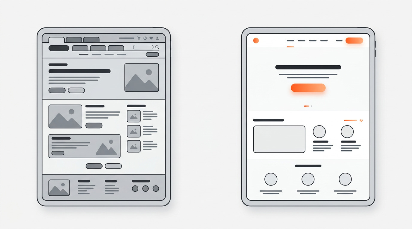 Ejemplo de antes y después de un rediseño de web para conversión